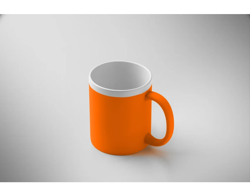 Kubek ceramiczny 300ml Mugiva fluorescencyjny pomarańczowy z grawerem logo dla firm