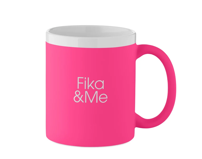 Kubek ceramiczny 300ml Mugiva fuksja z grawerem logo firmy – upominek reklamowy