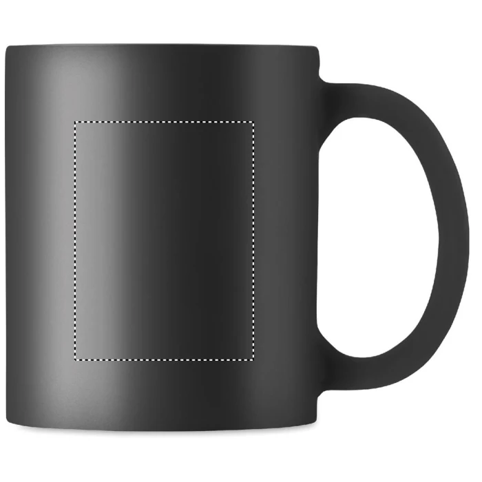 Schemat znakowania dla Tampondruk - P6 na gadżecie: Czarny matowy kubek ceramiczny 300 ml z grawerem logo | Dublin Colour Stoneware