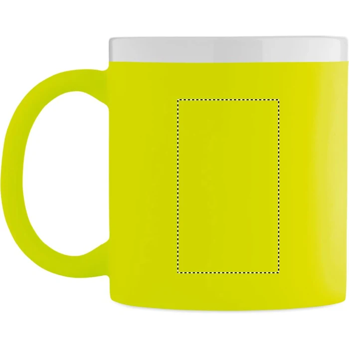 Schemat znakowania dla Grawerowanie laserowe - L4 na gadżecie: Kubek ceramiczny 300ml Mugiva żółty z grawerem logo - gadżet reklamowy dla firm