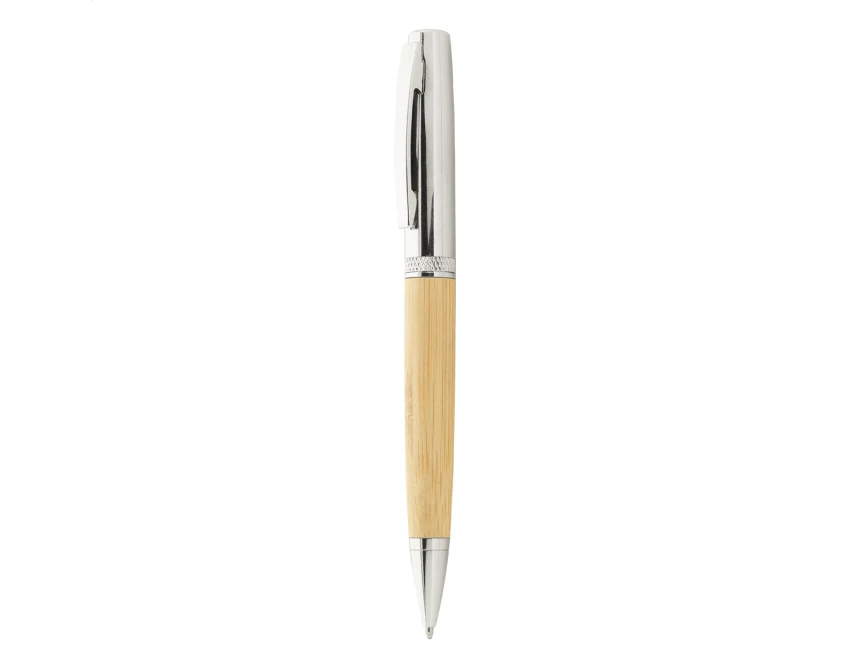 Długopis bambusowy 158 mm z tubą i chromem