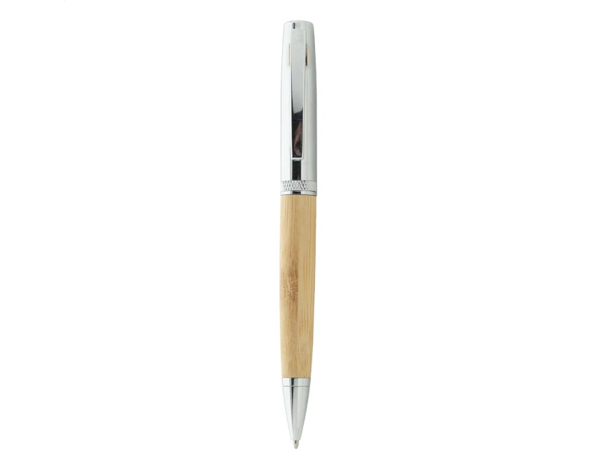 Długopis bambusowy 158 mm z tubą i chromem