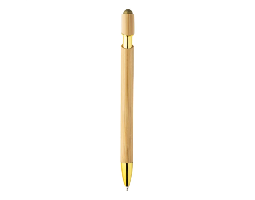 Długopis bambusowy stylus, złote detale