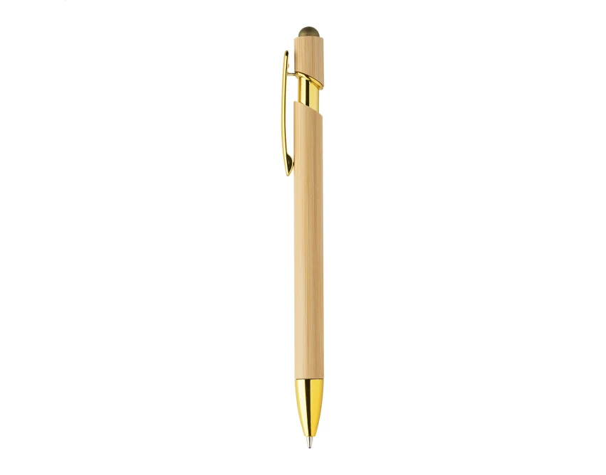 Długopis bambusowy stylus, złote detale