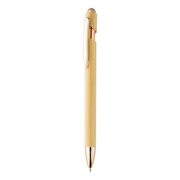 Długopis bambusowy z rysikiem różowe złoto 150 mm