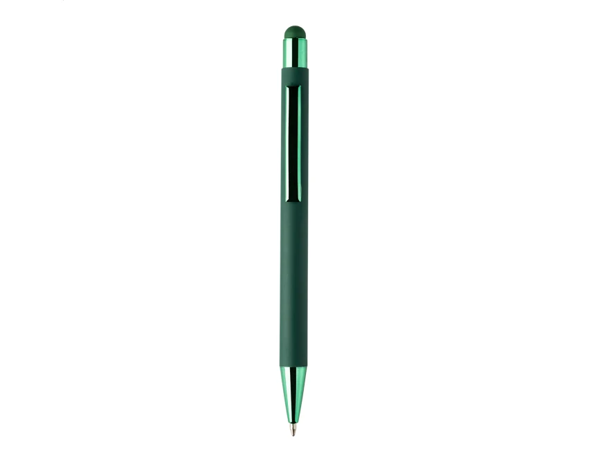 Zielony długopis aluminiowy z lustrzanym grawerem logo dla firm – stylus, eco