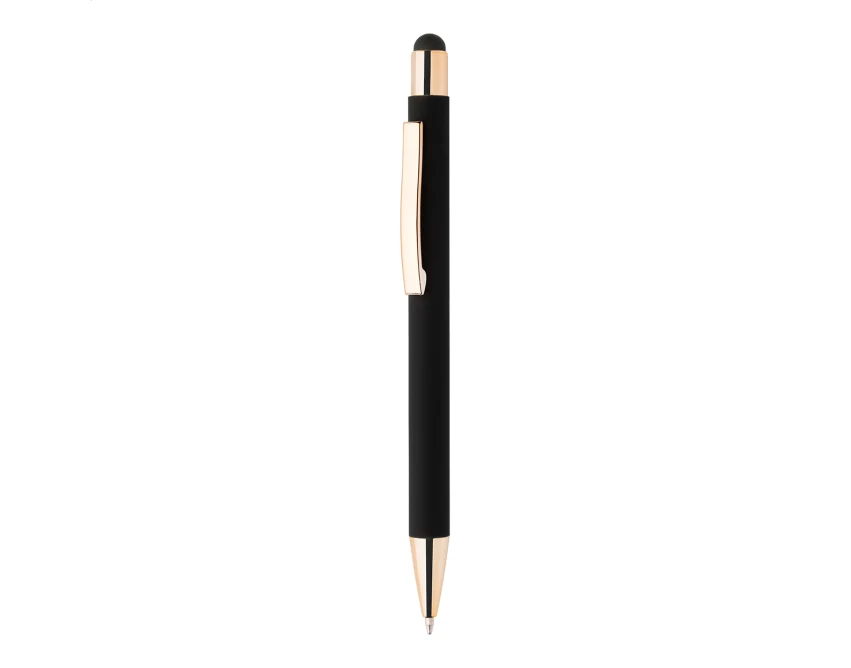 Długopis z recyklingu Róża, efekt lustra, grawer logo – firmowy touch pen premium