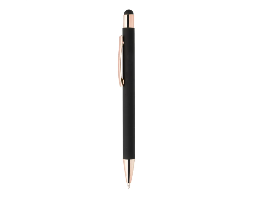 Długopis z recyklingu Róża, efekt lustra, grawer logo – firmowy touch pen premium