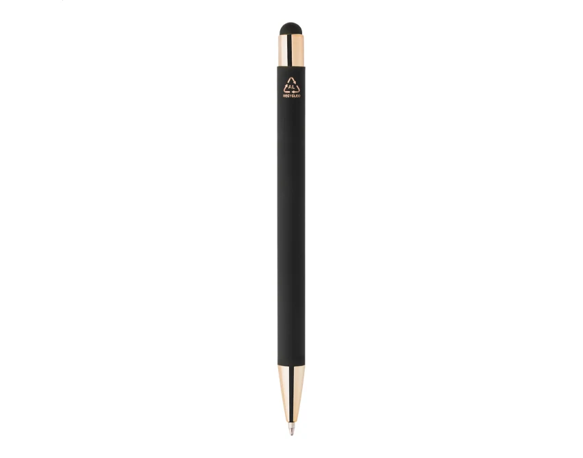 Długopis z recyklingu Róża, efekt lustra, grawer logo – firmowy touch pen premium
