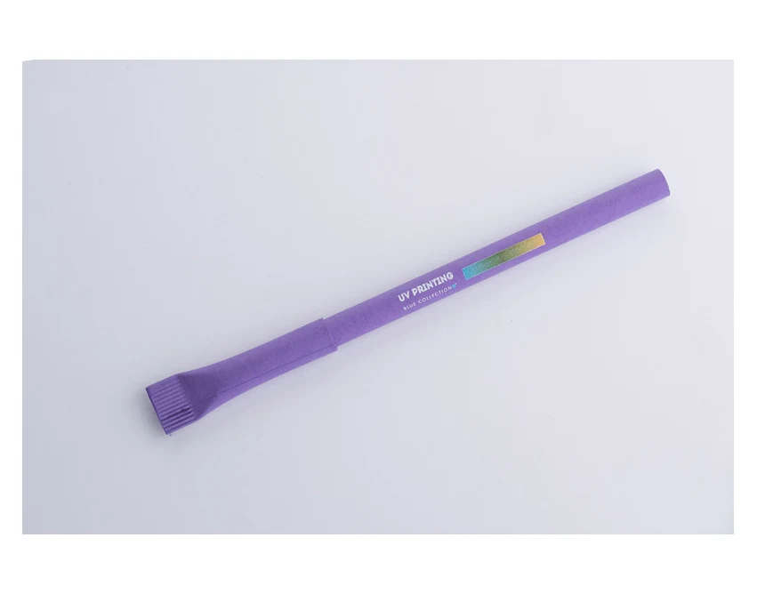 Fioletowy długopis papierowy PINKO z logo 1.0 mm – ekologiczny gadżet reklamowy