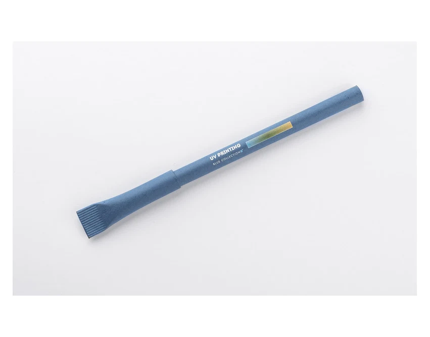 Niebieski długopis papierowy PINKO z logo 1.0 mm – ekologiczny gadżet firmowy