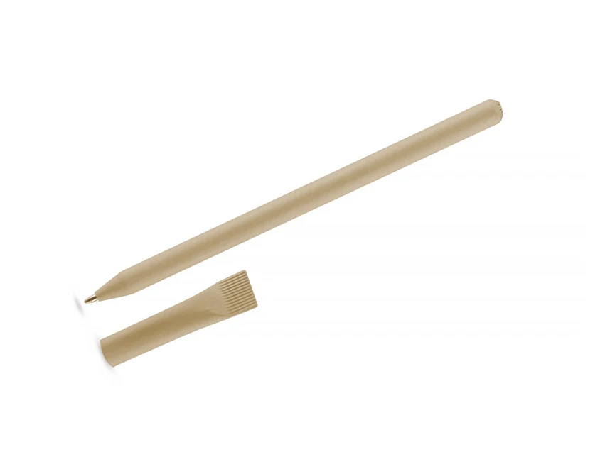 Naturalny beżowy długopis papierowy PINKO z logo 1.0 mm – ekologiczny gadżet firmowy