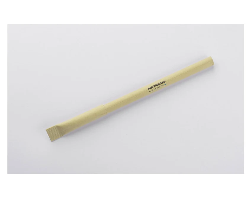 Naturalny beżowy długopis papierowy PINKO z logo 1.0 mm – ekologiczny gadżet firmowy