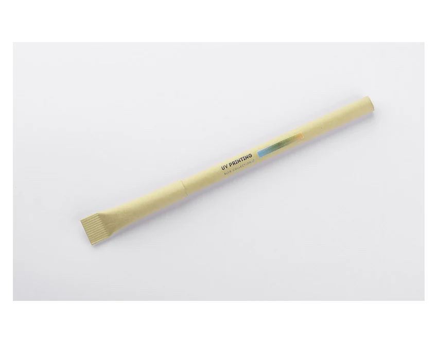 Naturalny beżowy długopis papierowy PINKO z logo 1.0 mm – ekologiczny gadżet firmowy