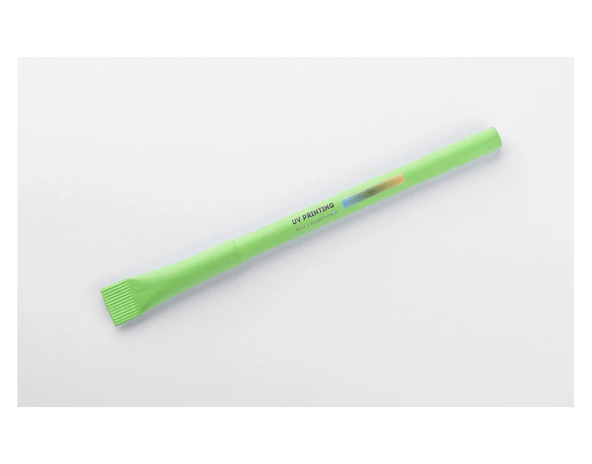 Jasnozielony długopis papierowy PINKO z logo 1.0 mm – ekologiczny gadżet firmowy