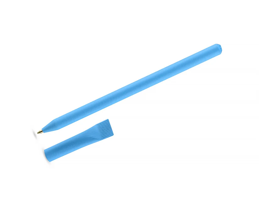Ekologiczny błękitny długopis papierowy PINKO z logo 1.0 mm – gadżety reklamowe