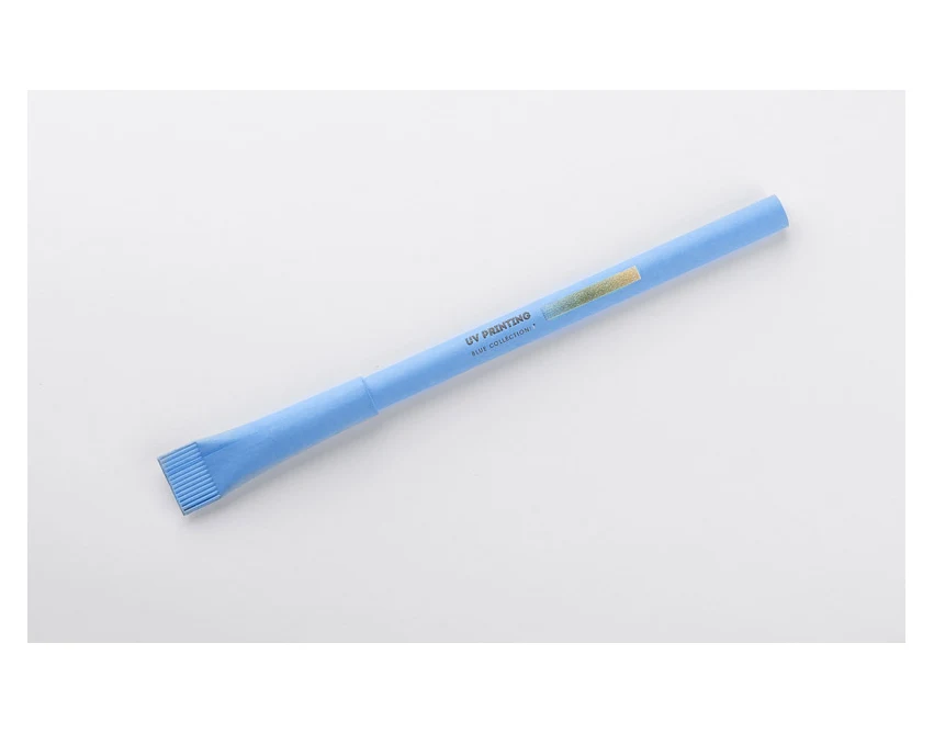 Ekologiczny błękitny długopis papierowy PINKO z logo 1.0 mm – gadżety reklamowe