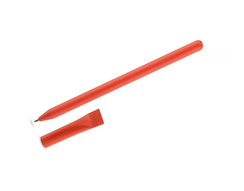 Czerwony długopis papierowy PINKO z logo 1.0 mm – ekologiczny gadżet reklamowy dla firm