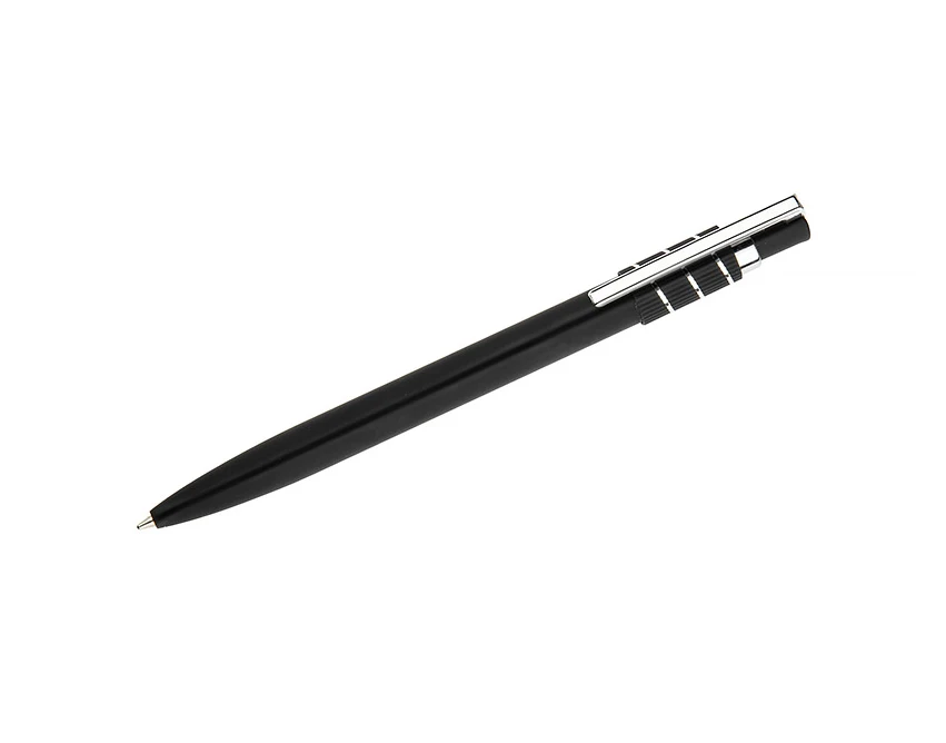 Czarny metalowy długopis ze spinnerem soft touch z logo – nietypowy upominek firmowy