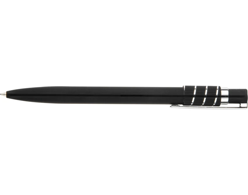 Czarny metalowy długopis ze spinnerem soft touch z logo – nietypowy upominek firmowy