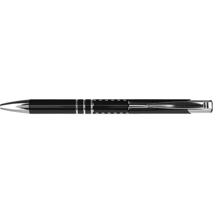Schemat znakowania dla Grawerowanie laserowe - E0 na gadżecie: Czarny aluminiowy długopis z grawerem – elegancki upominek firmowy z logo