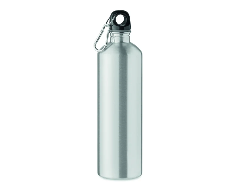 Bidon reklamowy 750 ml srebrny mat z recyklingu, stal z logo firmy, nadruk sublimacyjny