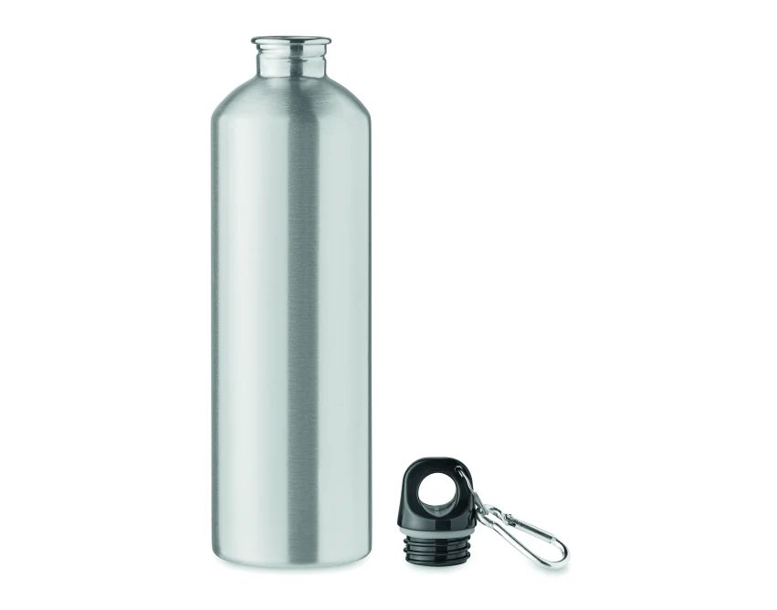 Bidon reklamowy 750 ml srebrny mat z recyklingu, stal z logo firmy, nadruk sublimacyjny