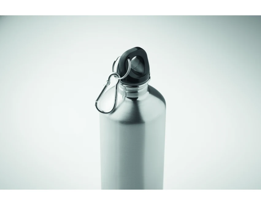 Bidon reklamowy 750 ml srebrny mat z recyklingu, stal z logo firmy, nadruk sublimacyjny