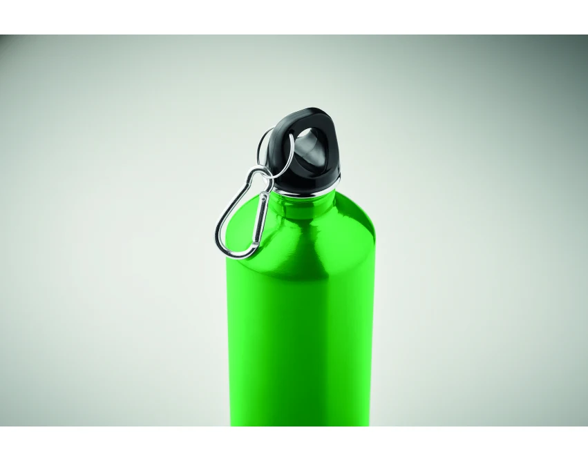 Bidon sportowy 750 ml zielony z własnym nadrukiem – stal z recyklingu, prezent firmowy