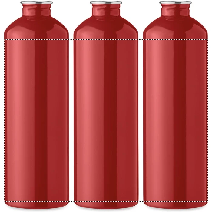 Schemat znakowania dla Nadruk UV 360° - RD3 na gadżecie: Czerwony bidon stalowy 750ml z karabińczykiem, nadruk sublimacyjny logo firmy