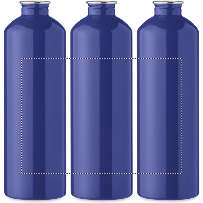 Schemat znakowania dla Sitodruk 360° - RS5 na gadżecie: Bidon reklamowy stalowy niebieski 750ml z logo firmy, karabińczyk, nadruk sublimacja