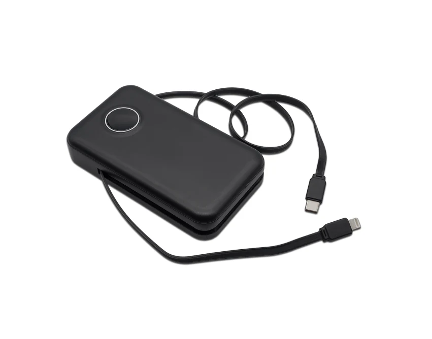 Power bank z kablem 10000 mAh czarny PD 22,5 W