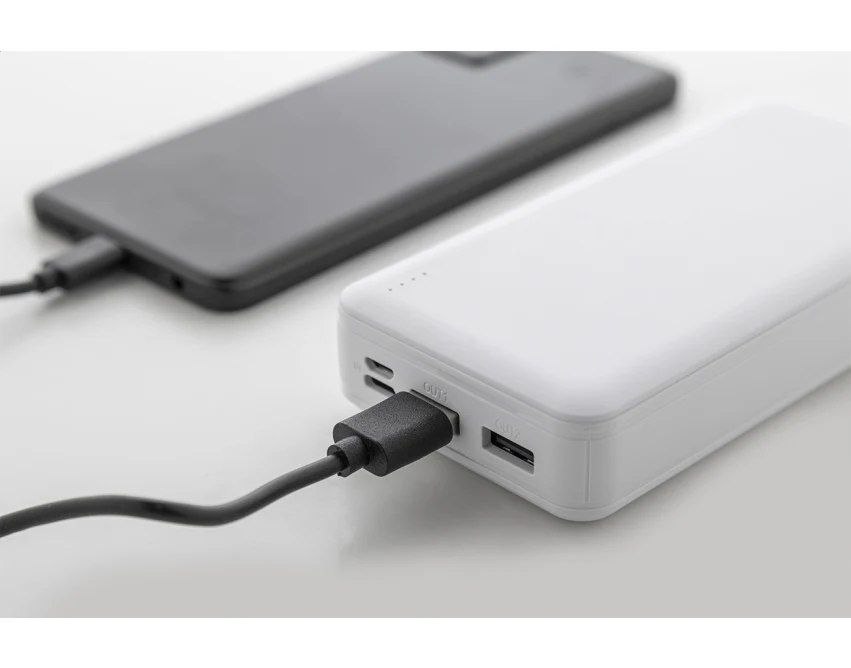 Mocny powerbank RABS 20000 mAh biały ABS