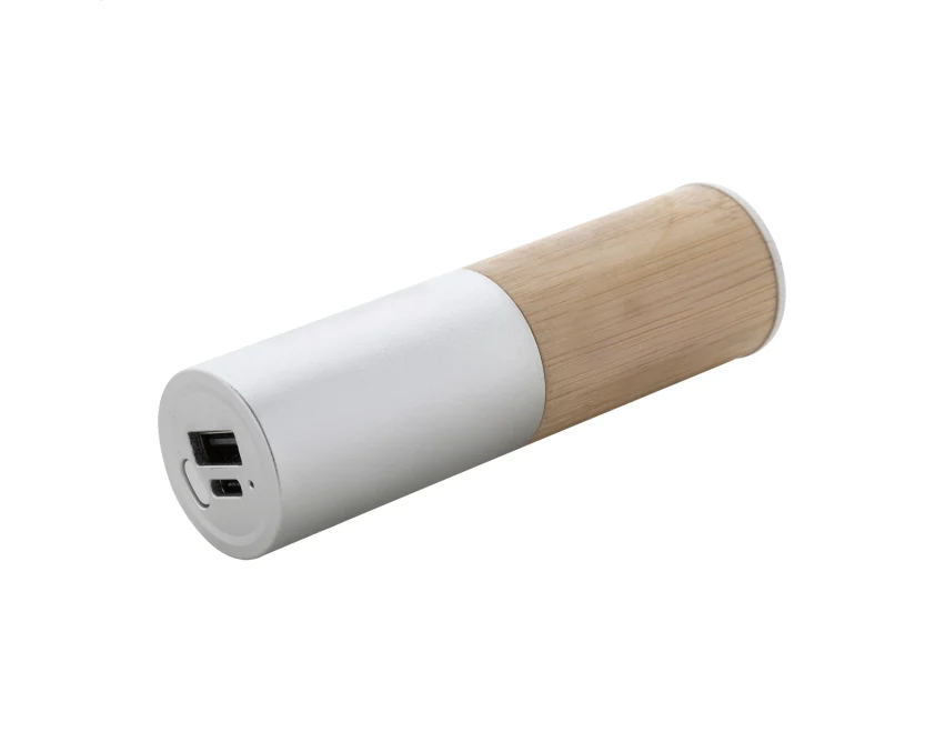 Powerbank 2600 mAh z recyklingu aluminium i bambusa