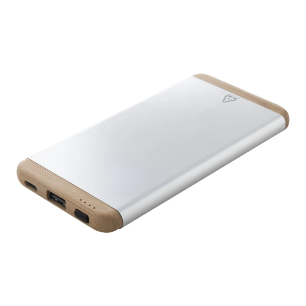 Powerbank ekologiczny 5000 mAh z bambusa i aluminium