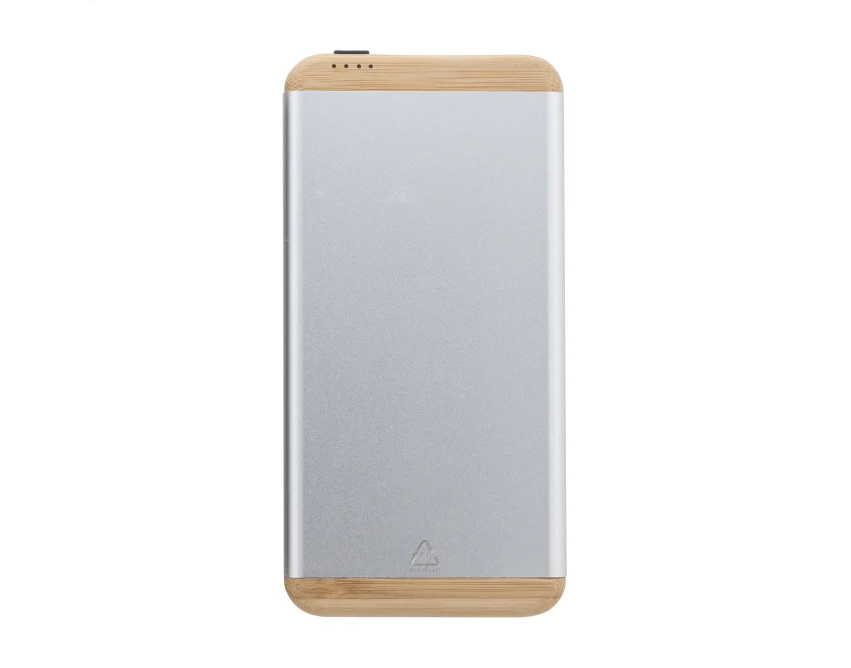 Powerbank ekologiczny 5000 mAh z bambusa i aluminium