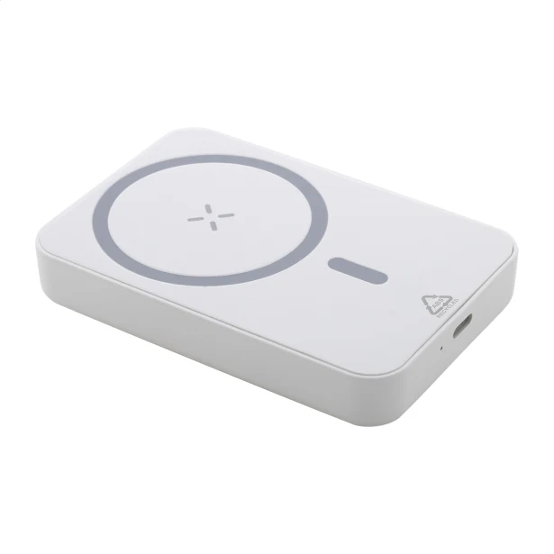 Powerbank bezprzewodowy 5000 mAh, ABS z recyklingu