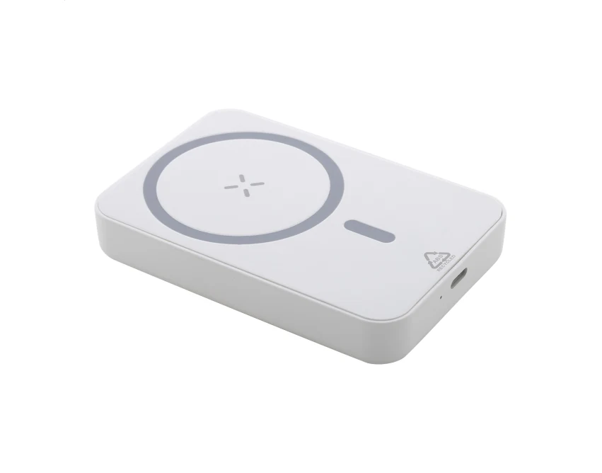 Powerbank bezprzewodowy 5000 mAh, ABS z recyklingu