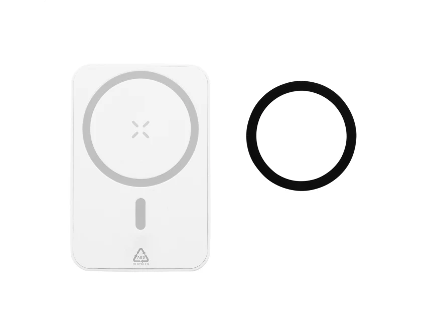 Powerbank bezprzewodowy 5000 mAh, ABS z recyklingu