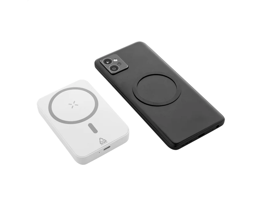 Powerbank bezprzewodowy 5000 mAh, ABS z recyklingu