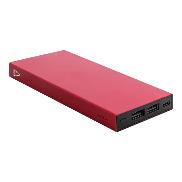 Power bank z grawerem 10000 mAh czerwony aluminiowy