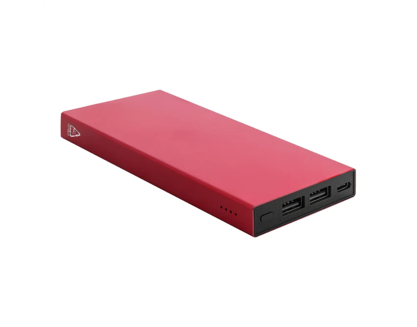 Power bank z grawerem 10000 mAh czerwony aluminiowy