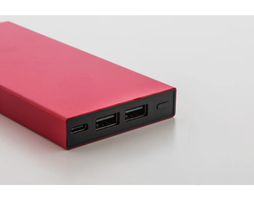 Power bank z grawerem 10000 mAh czerwony aluminiowy