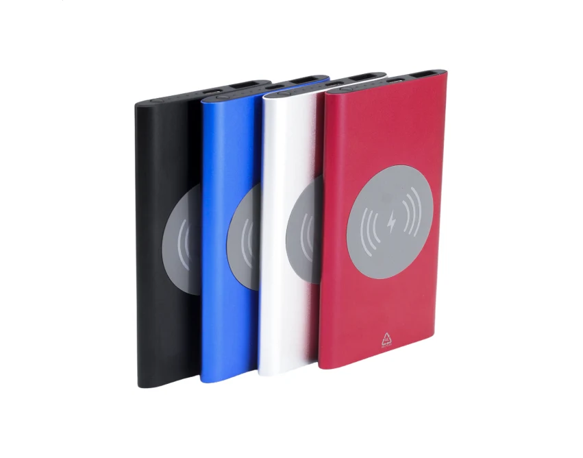 Powerbank bezprzewodowy 15W aluminiowy z recyklingu