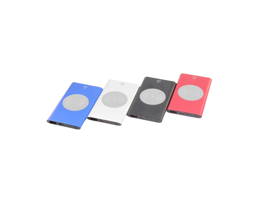 Power bank aluminiowy 15 W z ładowaniem bezprzewodowym