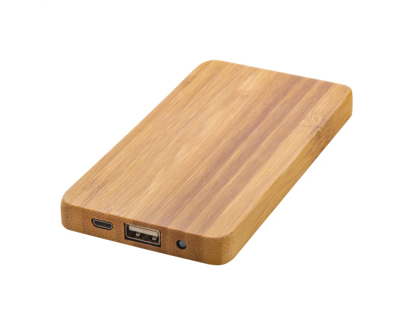 Eko powerbank 4000 mAh z bambusa z nadrukiem