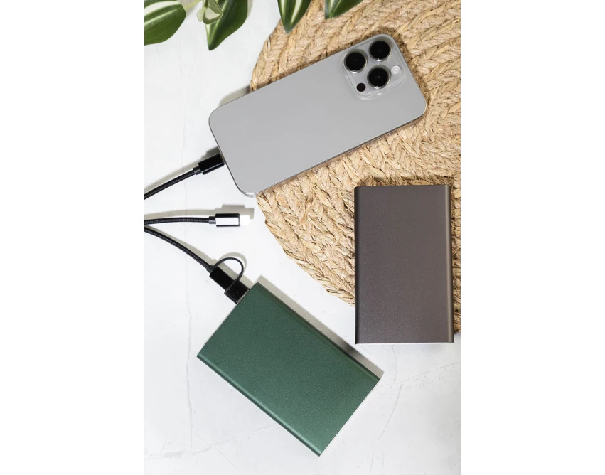 RaluFour powerbank 4000 mAh zielony z grawerem logo