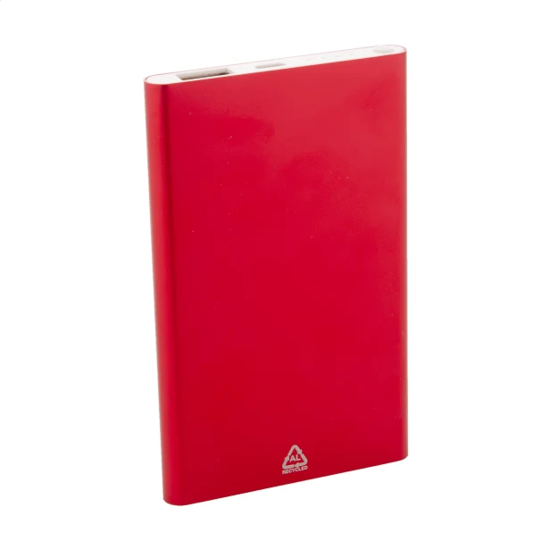 Power bank aluminiowy 4000 mAh z grawerem czerwony