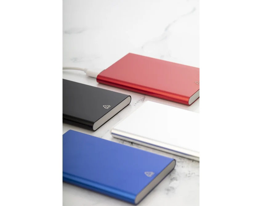 Power bank aluminiowy 4000 mAh z grawerem czerwony