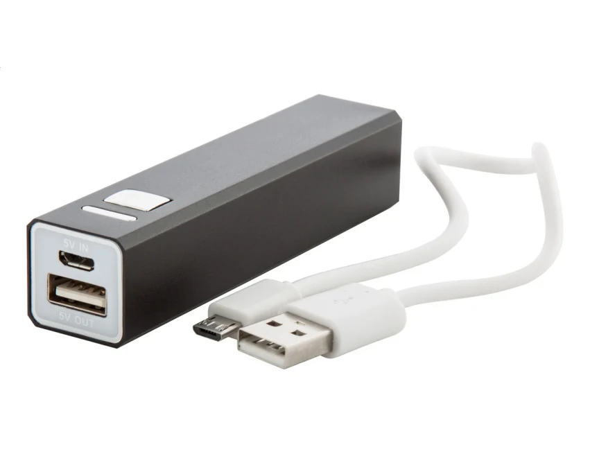 Powerbank z grawerem 2200 mAh aluminiowy czarny